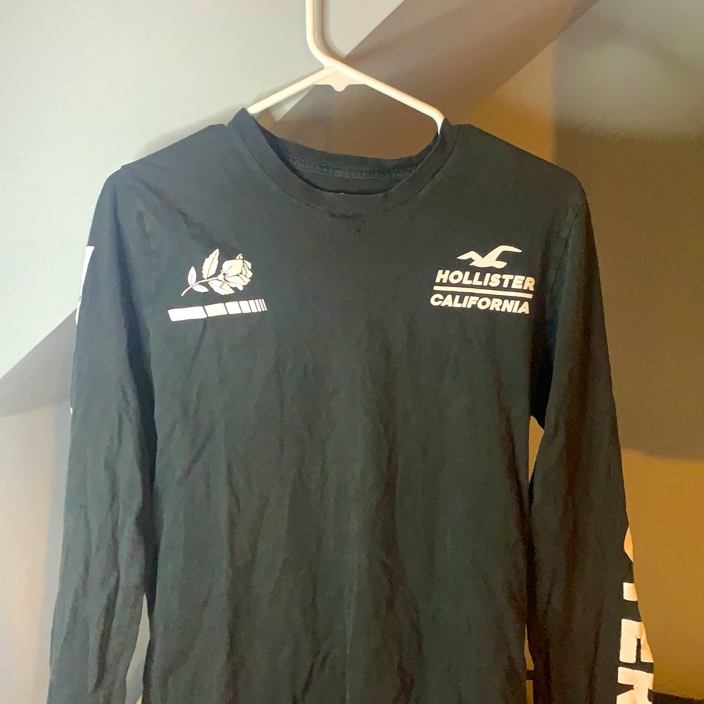 Black hollister long sleeve tee, used